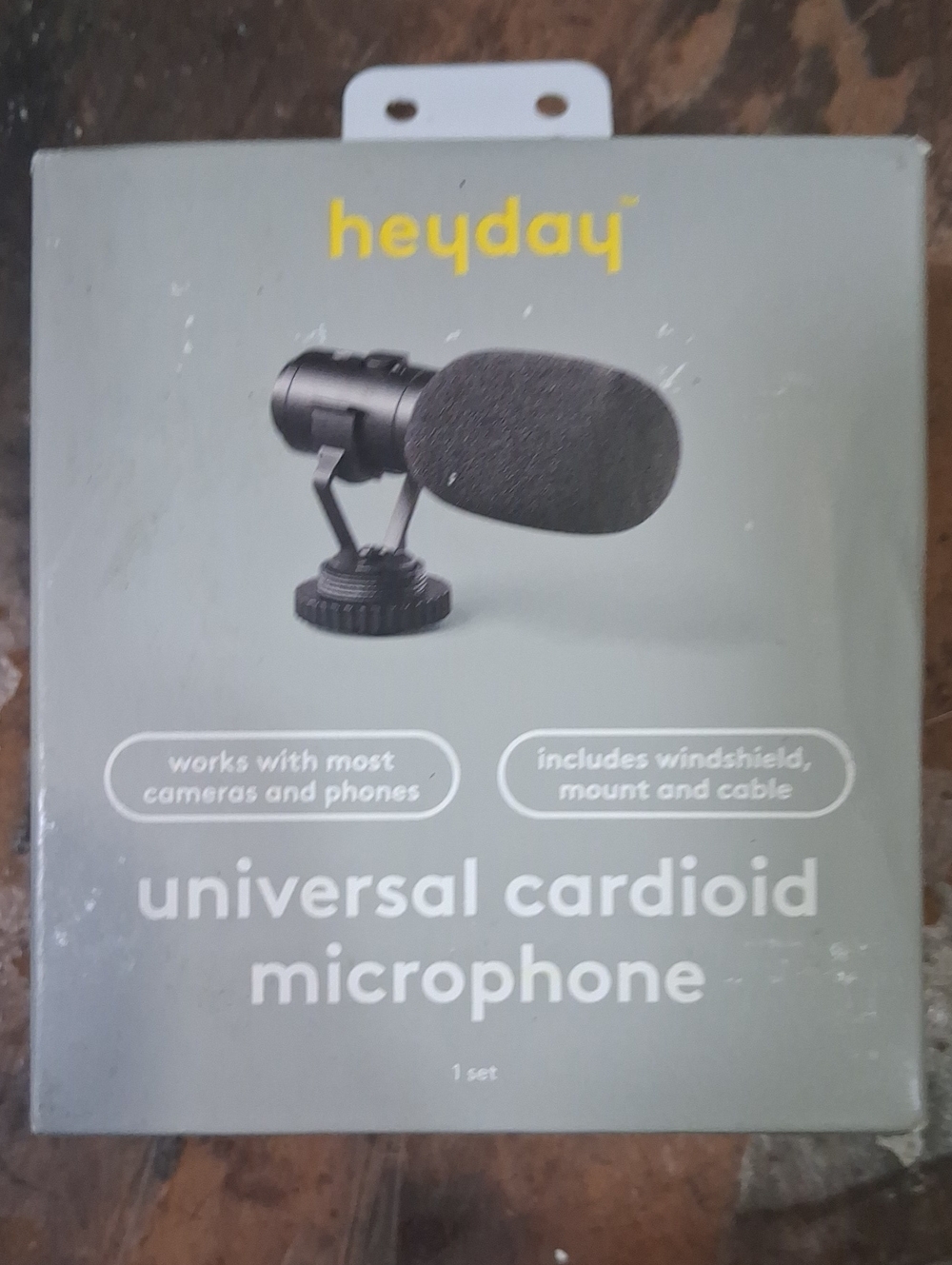 heyday Black Universal Cardioid Microphone with Windshield